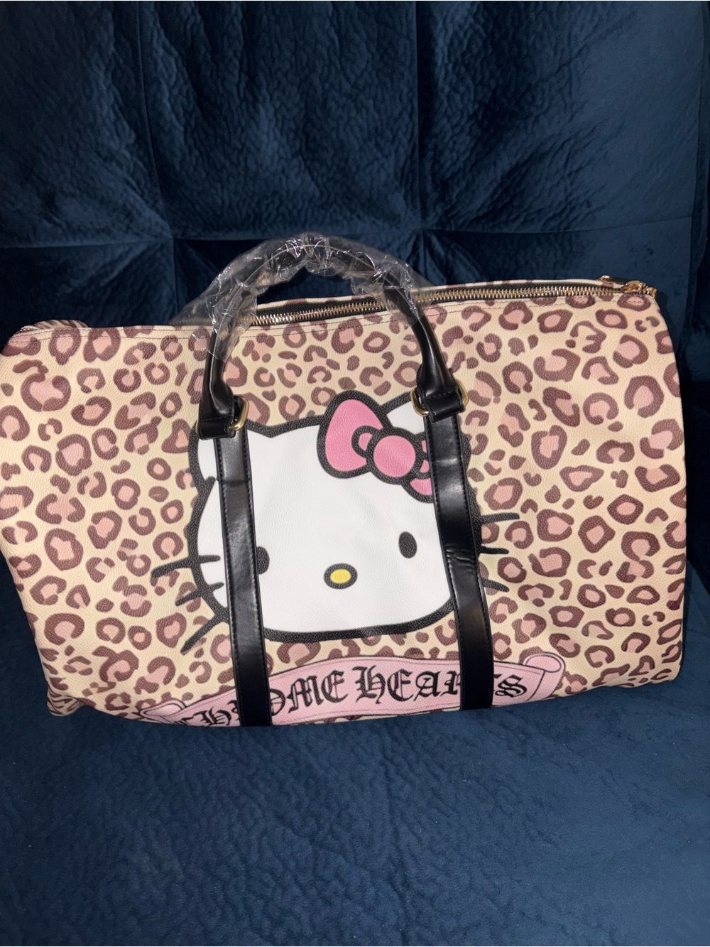 Hello Kitty Leopard Print Pink Travel Weekender Bag